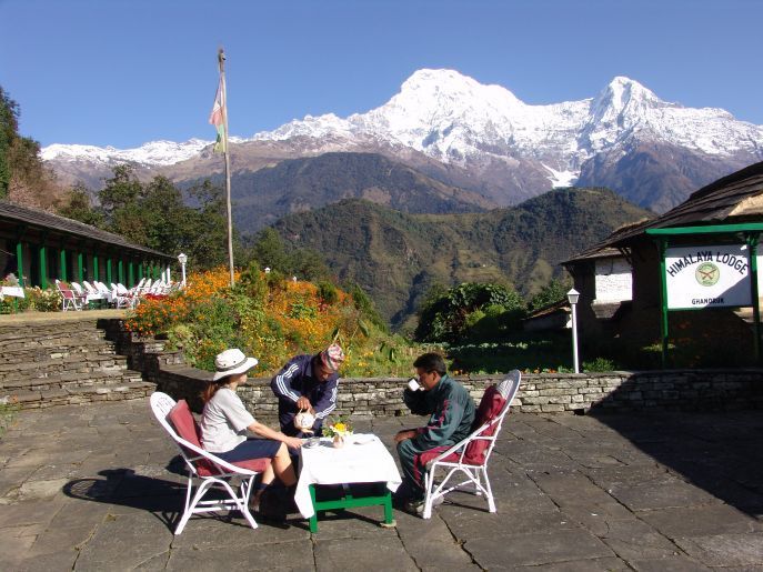 1.Tag Transfer von Pokhara nach Nayapul / Trekking von Nayapul nach Ghandruk