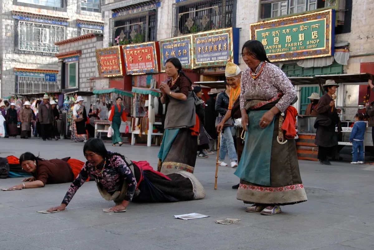 Tibet oost lhasa tradtitioneel locals