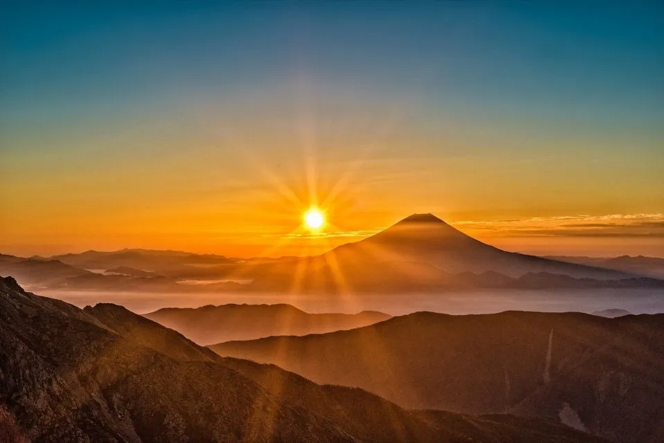 Sfeerafbeelding mt fuji zonsopgang